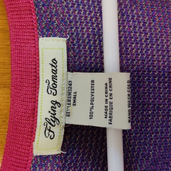 Flying Tomato Blue Patterned Sweater Dress Small - Picture 4 of 6